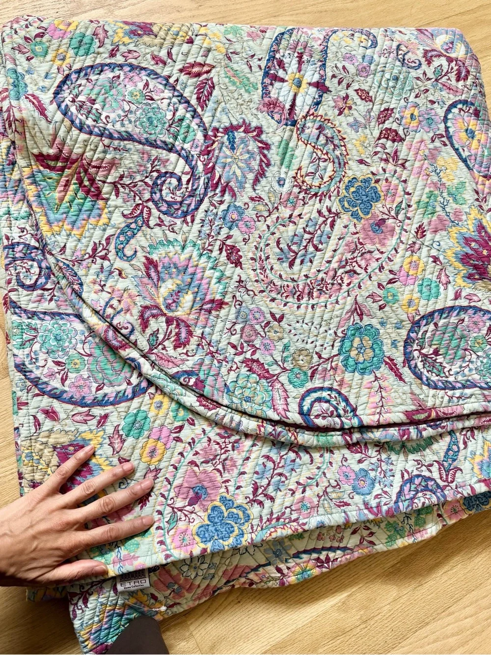 ETRO Home Collection Quilted Floral Reversible Throw